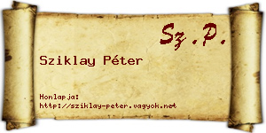 Sziklay Péter névjegykártya